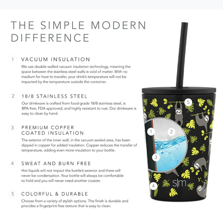 Kids Classic Tumbler with Lid and Silicone Straw – Simple Modern