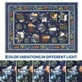 thumbnail image 6 of GlowSol 4x6 Washable Area Rug - Machine Washable Non-Slip TPR Backing, Hand-Drawn Pet & Floral Carpet for Living Room Bedroom Entryway, Blue, 6 of 8
