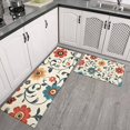 thumbnail image 2 of Pioneer Flower Floral Print Pattern Kitchen Rugs Sets Of 2,Anti Fatigue Kitchen Mat Rugs Non Slip Washable,Decorative Kitchen Floor Mats for Kitchen,Sink,Laundry,17"x30"+17"x47", 2 of 7
