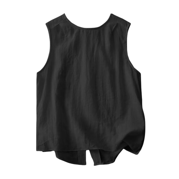 Soyumi Womens Tank Tops, Loose Fit Summer Sleeveless Tops Casual Flowy Going Out Trendy Keyhole Neck High Waist Beach Vacation Outfits 2026, Black