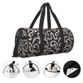 thumbnail image 5 of Xecao Hand Drawn Snake print Round Travel Duffel Bag is a foldable gym bag with an inner pocket, perfect for travel sports, 5 of 8