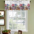thumbnail image 4 of 2 Pack Valances for Windows, Spring Floral Window Valances for Living Room/Bedroom/Bathroom, Watercolor Flowers Botanical Light Filtering Kitchen Curtain Valance Window Treatment 42"W x18" L, 4 of 9