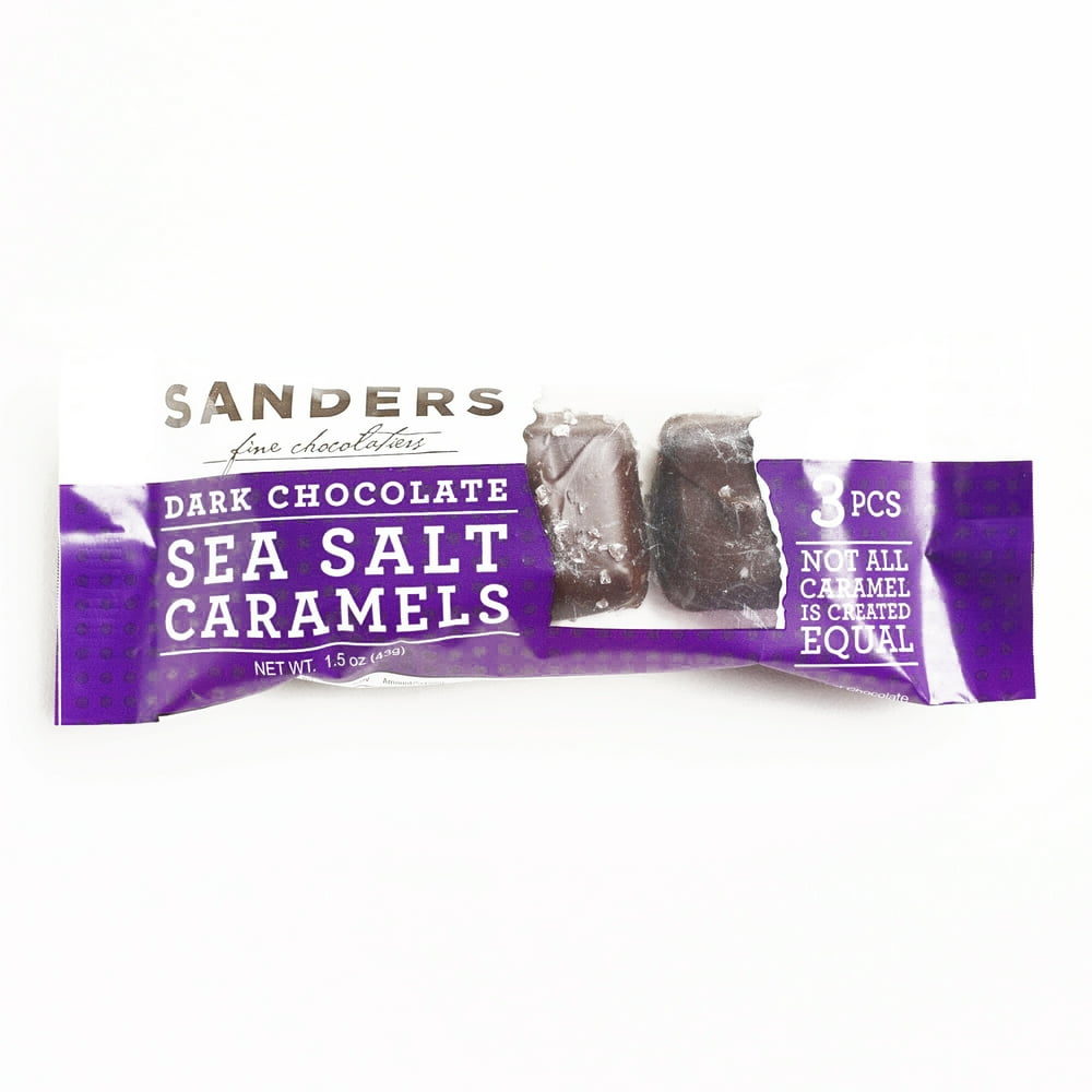 Sanders Dark Chocolate Sea Salt Caramels 3 Piece 1.5 oz each (1 Item