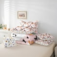 thumbnail image 5 of Feelyou Funny Cute Ghost Bedding Comforter Set 7 Pieces for Kids, Rustic Groovy Floral Full Bedding Set, Halloween Bat Pumpkin Reversible Fitted Sheet Flat Sheet, Microfiber Bedroom Decor, 5 of 7