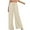 Beige, variant on Frostluinai Wide Leg Palazzo Pants for Women Elastic Waisted Drawstring Straight Leg Length Pants Plus Size Solid Color Lounge Capris