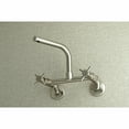 thumbnail image 2 of Kingston Brass Concord 8-Inch Adjustable Center Wall Mount Kitchen Faucet, Brushed Nickel, 2 of 5