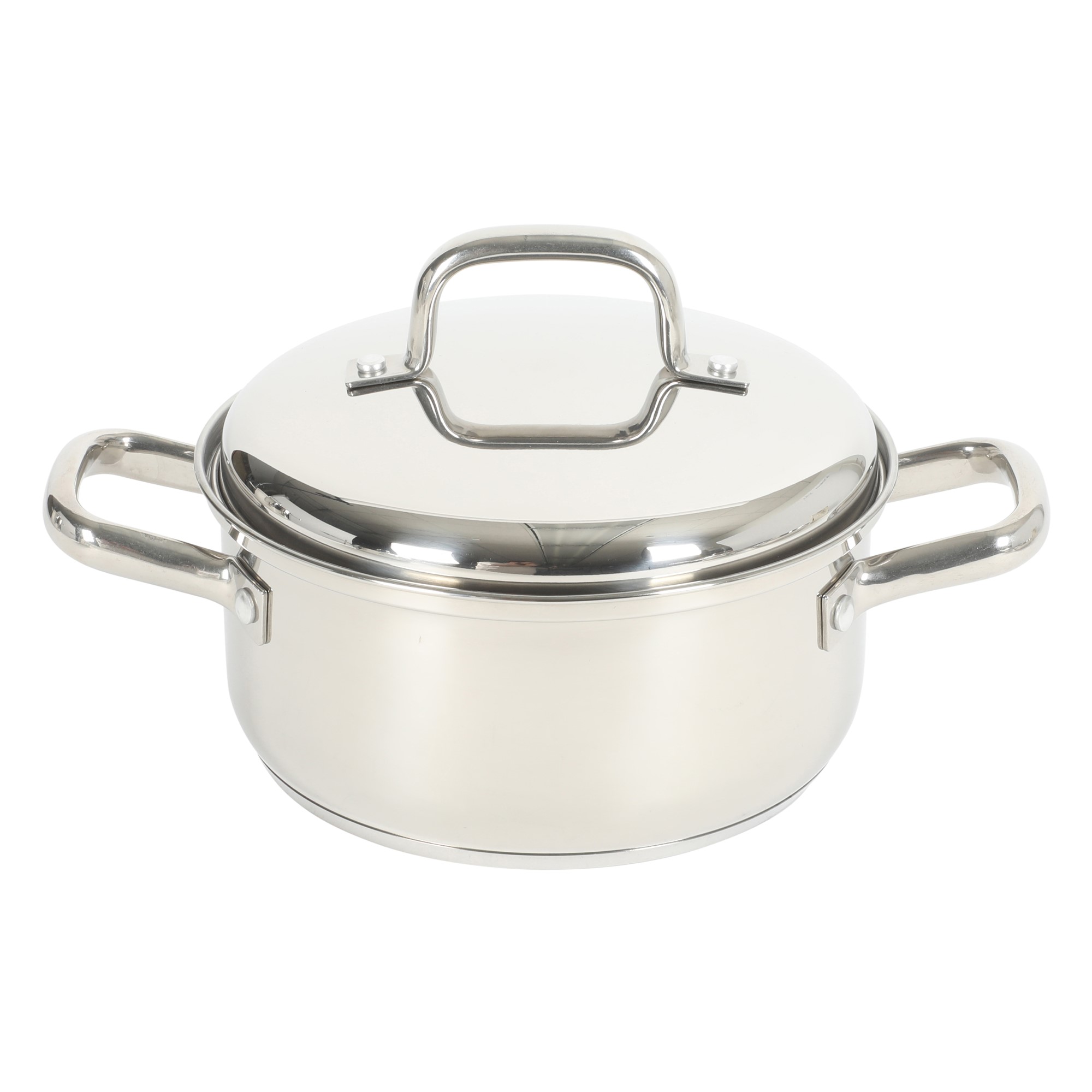 Oster Platinum Sedwick Stackable Stainless Steel Pots and Pans Cookware Set W/ Domed Stainless Steel Lids W/ TriPly Encapsulated Base - Induction Safe