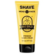 Bee Bald SHAVE Premium Shaving Cream for Men, Smooth & Quick Shave for Face and Head, 6 fl oz