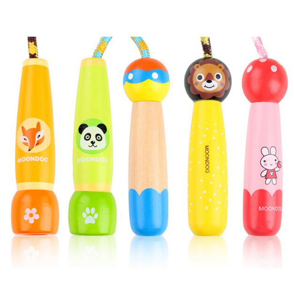 Details about   IC DI AU_ Cartoon Animal Adjustable Skipping Jump Rope with Wooden Handle FT 
