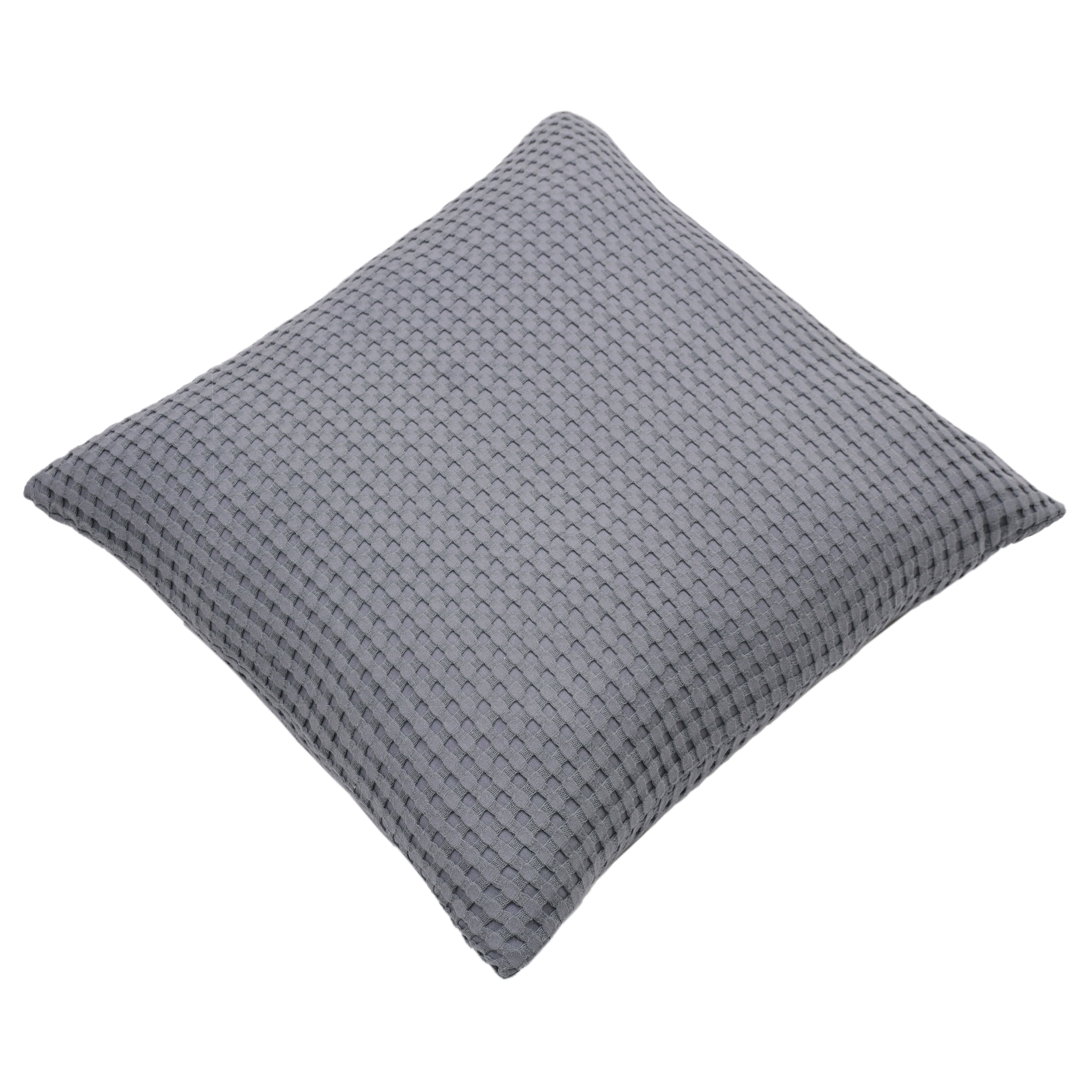 Mainstays Waffle Pillow Cover, 18" x 18", 2 pack, Soothing Grey