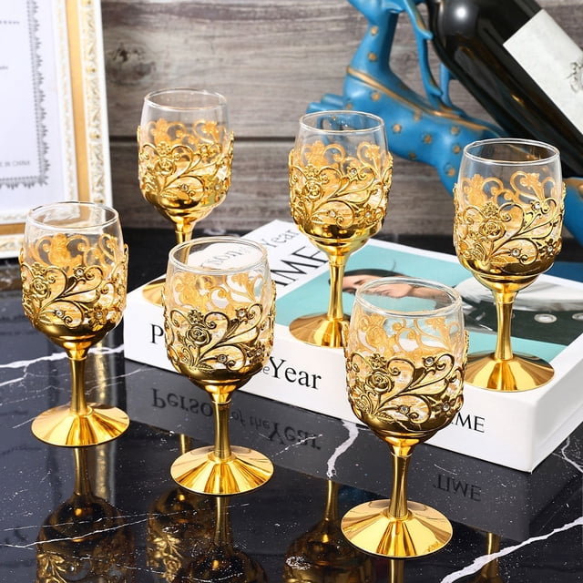 Copa de vino blanco de cristal de hierro forjado de estilo europeo, copa de licor creativa para el hogar, regalo de boda