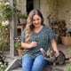 thumbnail image 2 of Blusa de mujer plus size Agnes Orinda, estilo boho, con flores, escote en V, mangas con volantes, blusas tipo babydoll en capas, talla 1X, color verde, 2 of 8