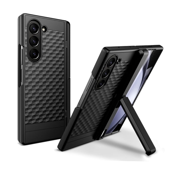 Encased Slimshield for Samsung Galaxy Z Fold 6 Case with Screen Protector Built-In, Slim Cover with Hinge Protection and Kickstand (Black)