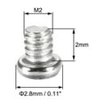 thumbnail image 3 of Uxcell M2x2mm Phillips Screw Fastener Silver Tone 2.8mm Dia Screw Head 200 Pack, 3 of 5