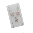 thumbnail image 4 of COLLAR DE MARIPOSA ROSA DE PLATA Y ARETES, 4 of 4