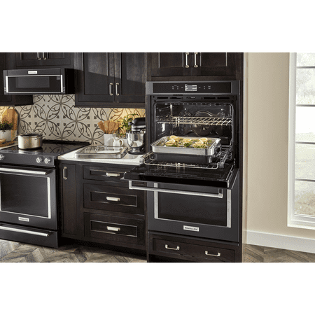 KitchenAid - Smart Oven+ 30" Built-In Double Electric Convection Wall Oven - Black stainless steel