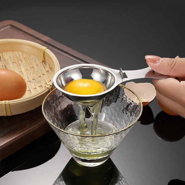 Separador de Clara y Yema de Huevo de Acero Inoxidable | Herramienta de Cocina Duradera para Repostería con Mango de Fácil Agarre | Diseño Eficiente para Separación Rápida de Huevos | Apto para