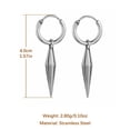 thumbnail image 3 of HZMAN Stainless Steel Simple Hip Hop Tapered Tassel Drop Earrings Men's Women's Couple Gift, 3 of 6