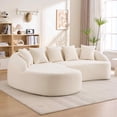 thumbnail image 3 of Timbernest 106" Cloud Sofa with Curved Chaise, Boneless Sectional Sofa, Modular Chenille Compression Couch for Living Room, White, 3 of 10