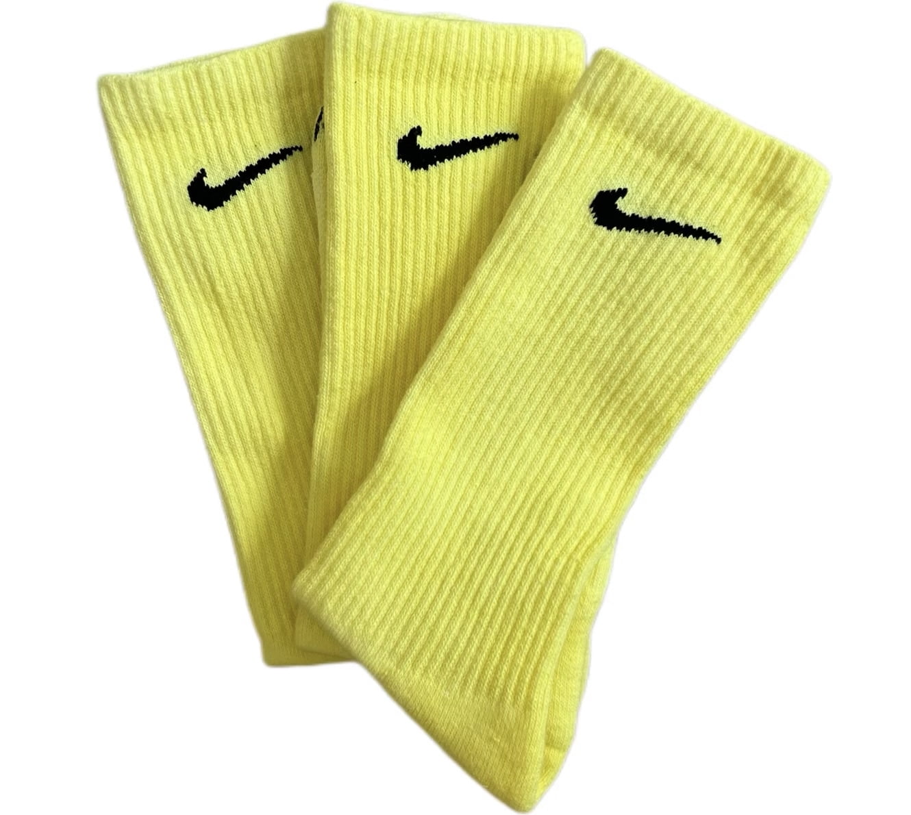 Nike Yellow Pack Crew Socks Dri Fit, Unisex, 3 Pack