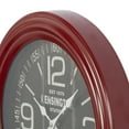 thumbnail image 4 of DecMode 14 x 14 In. Red Metal Vintage Wall Clock, 4 of 8