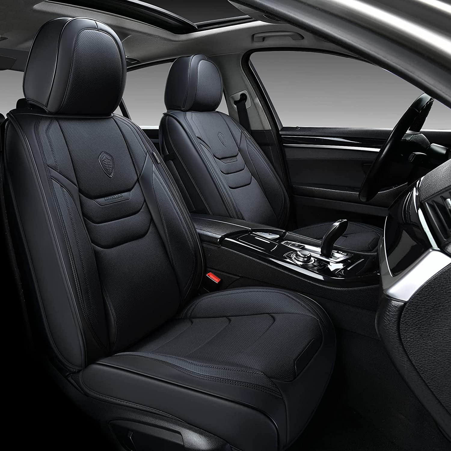 Car seat covers fit Suzuki Sx4 black/blue  leatherette full set 