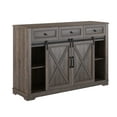 thumbnail image 5 of FESTIVO Wine Bar Cabinet w/Sliding Barn Door, 60" Kitchen Coffee Bar Cabinet w/Wine & Glass Rack, Storage Shelves, 3 Drawers, Rustic Large Buffet Sideboard for Dining Room, Brown Color, 5 of 7