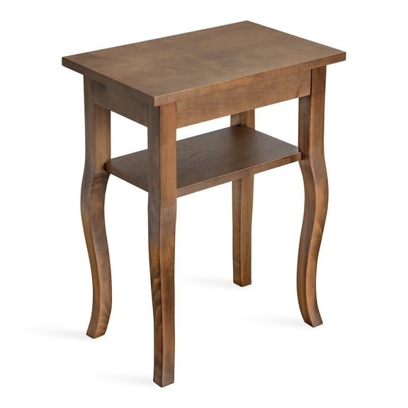 Kate and Laurel Lillian Wooden Side Table with Shelf, 18" x 12" x 24", Rustic Brown, Traditional Wood Accent Table for Storage and Display