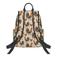 thumbnail image 2 of Naloa Rooster Print Lightweight DayBackpack Suitable for school, work, shopping, travel, etc., 2 of 5