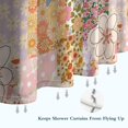 thumbnail image 6 of Pioneer Flower Floral Print Pattern Shower Curtain 72"x84" ,Bathroom Decorative Shower Curtains Set with 12 Hooks,Modern Waterproof Washable Shower Curtain, 6 of 6