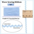 thumbnail image 2 of 44 Yards Rick Rack Trim 1/8 inch RIC Rac Rickrack Lace Wave Ribbon Zig Zag Wave Bending Fringe Lace Trim Light Steel Blue S Shaped Woven Fabric for Sewing DIY Crafts Wedding, 2 of 8