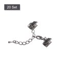 thumbnail image 3 of Unique Bargains 20Sets Ribbon Crimp Clamp Ends with Lobster Claw Clasps & Chain 10mm Metallic Black, 3 of 7