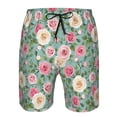 thumbnail image 3 of Goofa Rose Flowers Printed Mens Swim Trunks Summer Quick Dry Short Beach Swimwear Bathing Suits-, 3 of 9