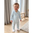 thumbnail image 6 of Cenuakty Baby Jumpsuit Long Sleeve Stripes Print Button Up Romper Footless Pajamas, 6 of 9