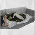 thumbnail image 6 of Goose Soft Flannel Fleece Throw Blanket, Retro Style Composition of an Animal Couple in Love Wearing Hats Along Flowers, Cozy Plush for Indoor and Outdoor Use, 70" x 90", Multicolor, by Ambesonne, 6 of 6