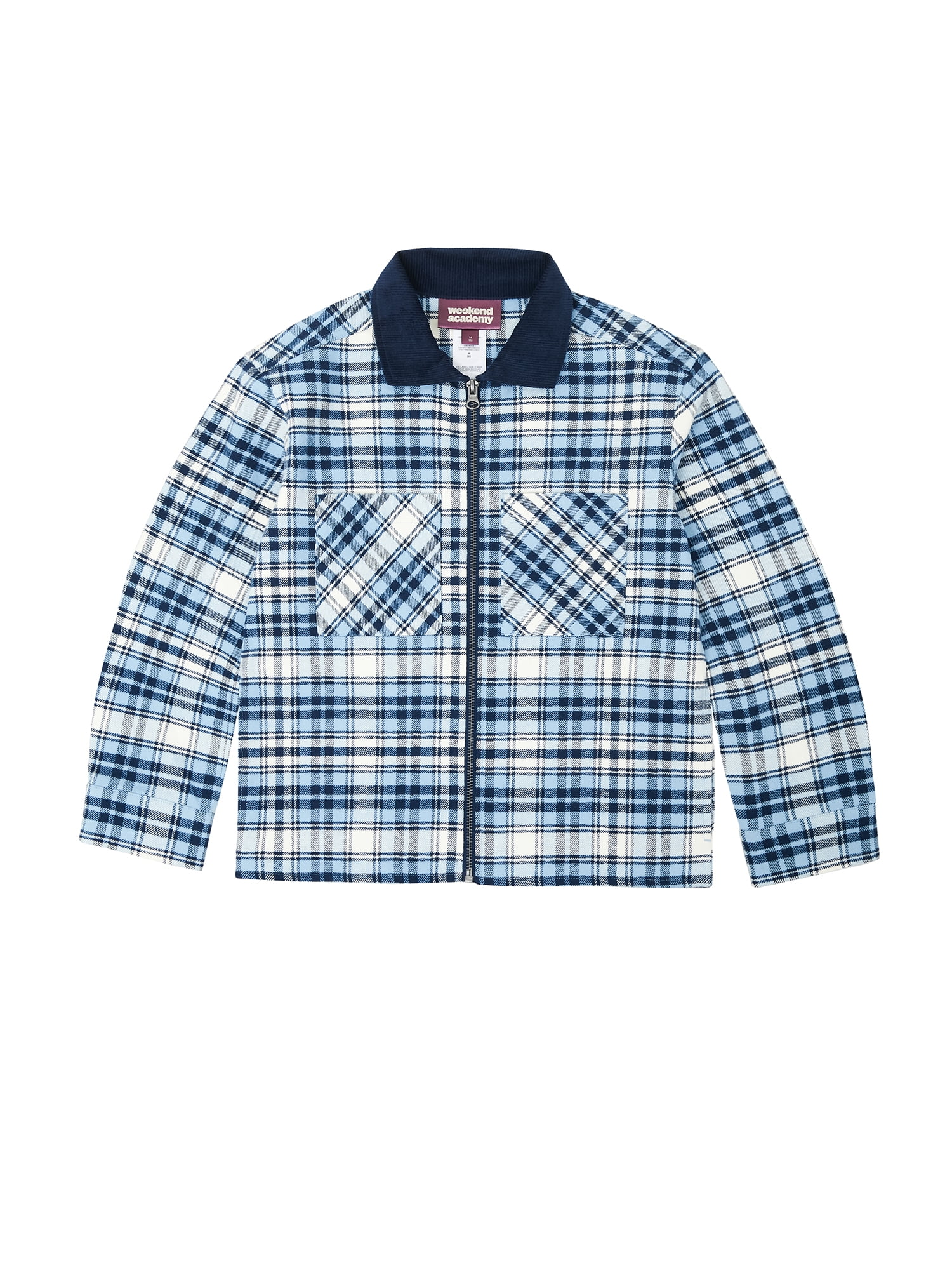 Weekend Academy Boys Flannel Full Zip Shacket, Sizes 4-18