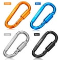 thumbnail image 4 of 9 Pack Aluminum Alloy D-ring Locking Carabiner Clip Set Screw Lock Hanging Hook Buckle Keychain with Steel Wire Ring for Outdoor Camping Hiking, 4 of 9