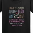 thumbnail image 4 of Inktastic Love the Lord Heart Mind Strength Youth T-Shirt, 4 of 5