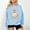 Light Blue#3, variant on Black*Friday Discounted Items under $5 GaThRRgYP Womens Sweatshirt Fall Plus Size,Fashion Women's Printed Casual Long Sleeve Ladies Loose Hoodless Sweatshirts Blouse Gray S