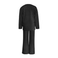 thumbnail image 6 of Wutalume Women's 2-Piece Sweater Suit Set, Cozy Knit Top and Pants for Home Wear, Matching Casual Fashion Outfit,Black L, 6 of 6