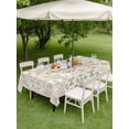 thumbnail image 4 of Outdoor Tablecloths with Umbrella Hole & Zipper, Beige Boho Tablecloth Rectangle 60x84 Inch, Middle Century Ethnic Vintage Abstract Waterproof Table Cloth, Patio/Pool/Picnic Table Covers, 4 of 8