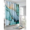 thumbnail image 3 of Fsddascl Turquoise Marble Shower Curtain Set - Long 72" x 84" Washable Bathtub Curtain with 12 Hooks, Farmhouse Abstract Ombre Texture Waterproof Fabric Stall Shower Curtains for Bathroom/Bathtub, 3 of 6