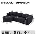 thumbnail image 3 of ATOMSPACE 105" Modern Sectional Sofa with Left Chaise, Black Corduroy Boneless Couch with Deep Seating, No Assembly Required, L-Shape Comfy Living Room Couch, 3 of 12
