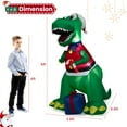 thumbnail image 3 of Gymax 6 FT Inflatable Christmas Dinosaur with Gift Blow Up Christmas Decoration w/ LED Lights, 3 of 10