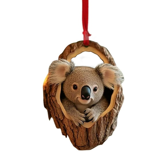 Animal Christmas Ornament, Christmas Tree Animal Pattern 2D Acrylic Ornament, Forest Animal Decoration, Seasonal Decor for Christmas Tree, Ceiling, Christmas Decor Keepsake Gifts