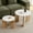 White, variant on Round Nesting Coffee Tables Set of 2 for Living Room, Adjustable Height, HJhomeheart Mid Century Circle Side Tables for Bedroom Office Studio Apartment