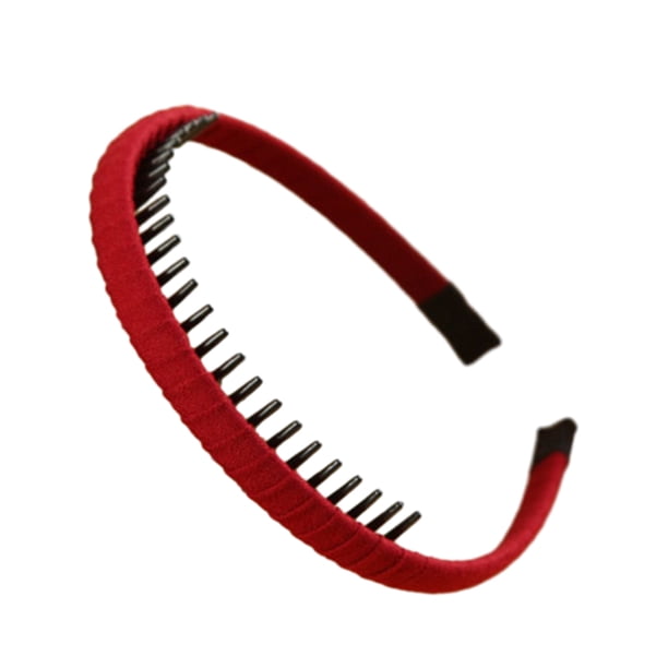 Jumpingount Nuevas bandas para el cabello para mujeres y niñas, diadema con aro para el cabello, accesorios para el cabello con dientes, diadema Accesorio para el cabello Vino tinto