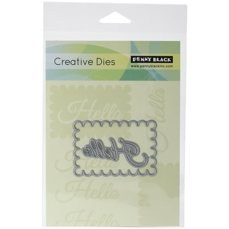 Penny Black Creative Dies-Hello Frame, 2.9"X2", Pk 1, Penny Black