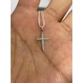 thumbnail image 3 of 1Ct Round Cut Moissanite Small Cross Pendant Necklace 14K White Gold Plated, 3 of 4