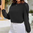 thumbnail image 2 of Tops para mujer Camisas Blusas Elegantes Camisas casuales de manga larga Moda Cómoda Blusa de cuello redondo de color sólido Odeerbi ODB-5, 2 of 7
